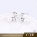 OUXI latest design for girls fashion austria crystal cz earrings new model pearl earring stud
